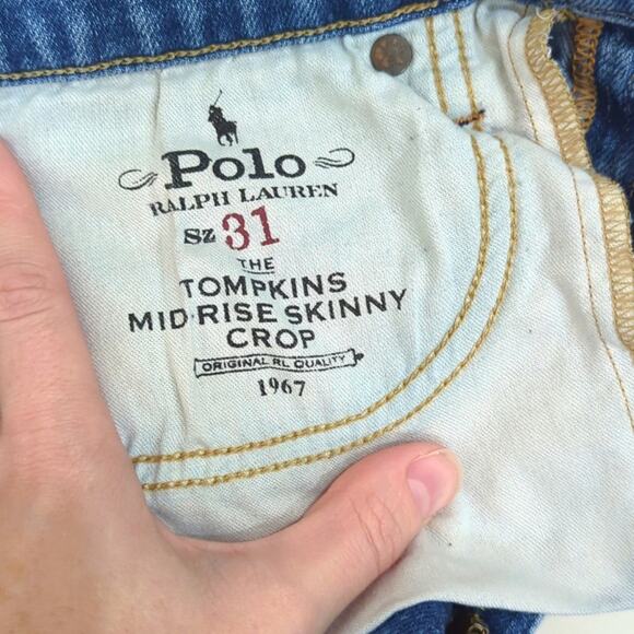 Polo Ralph Lauren Tompkins Mid Rise Skinny Crop Jeans Women's 31x27 Medium Wash - Picture 7 of 8